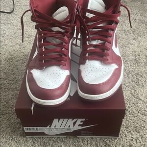 Nike Burgundy and White High-Tops